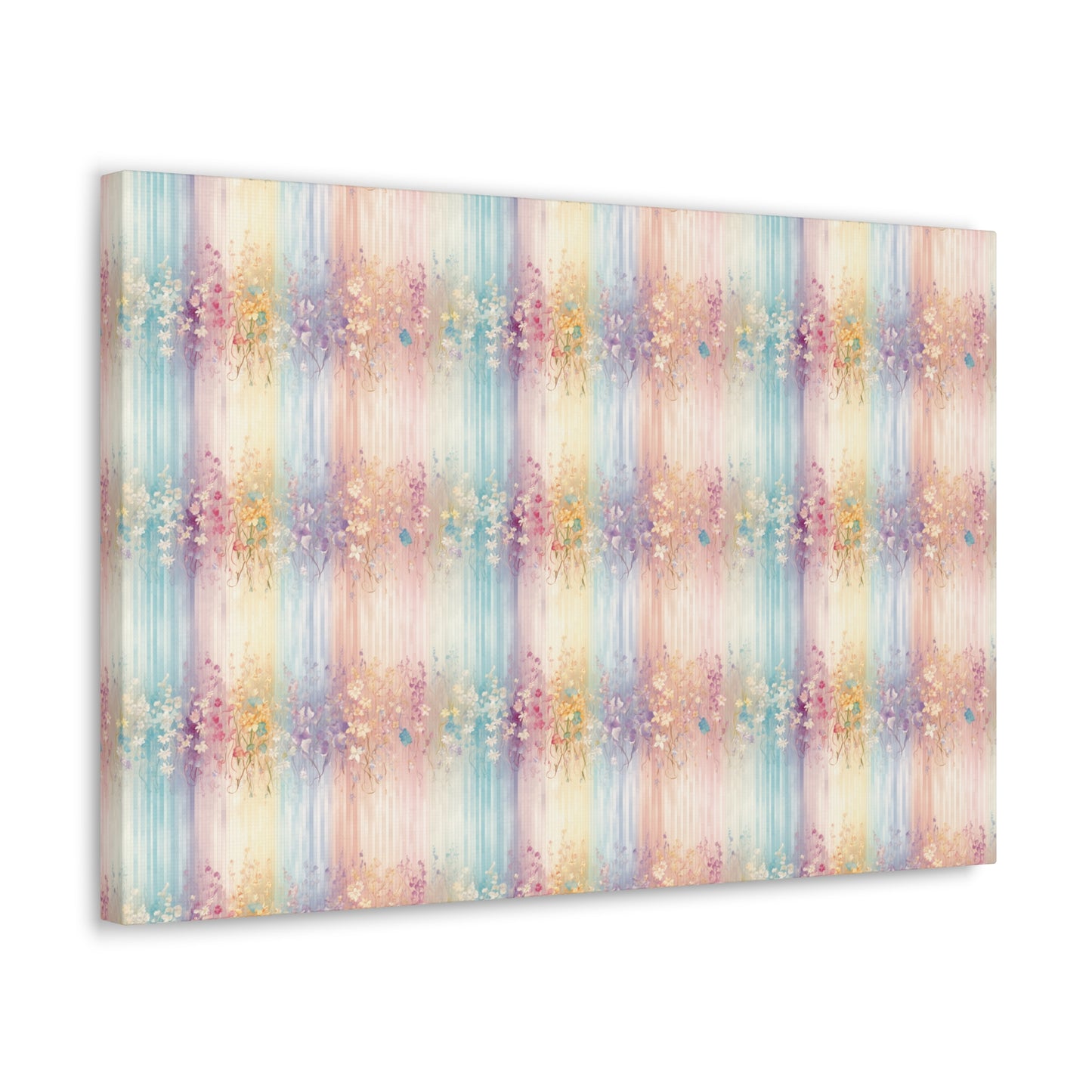 Floral Stripes Canvas Gallery Wrap