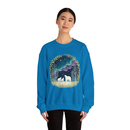 Aurora Polar Bears Unisex Heavy Blend™ Crewneck Sweatshirt
