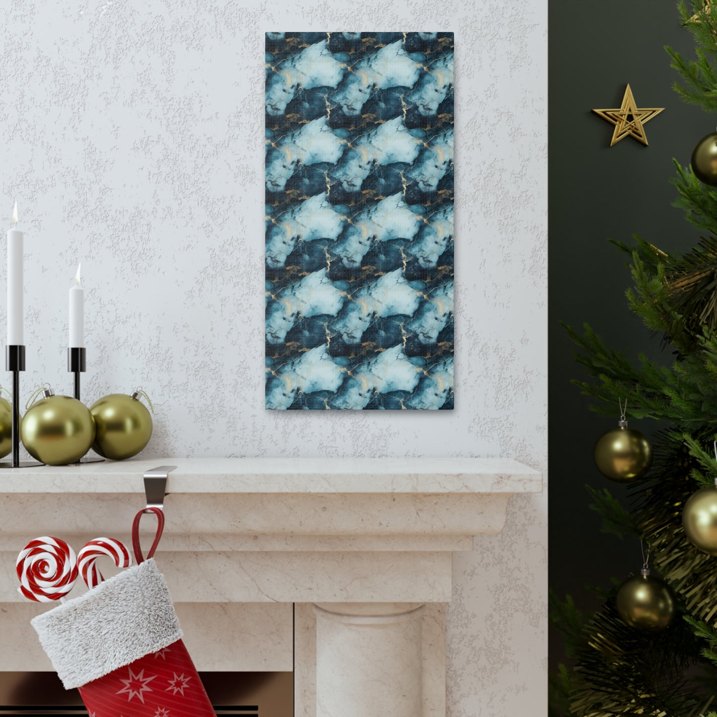 Cool Blue Marble Canvas Gallery Wrap