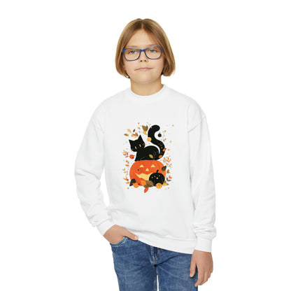 Spooky Kitty Youth Crewneck Sweatshirt