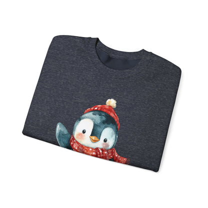 Festive Penguin Unisex Heavy Blend™ Crewneck Sweatshirt