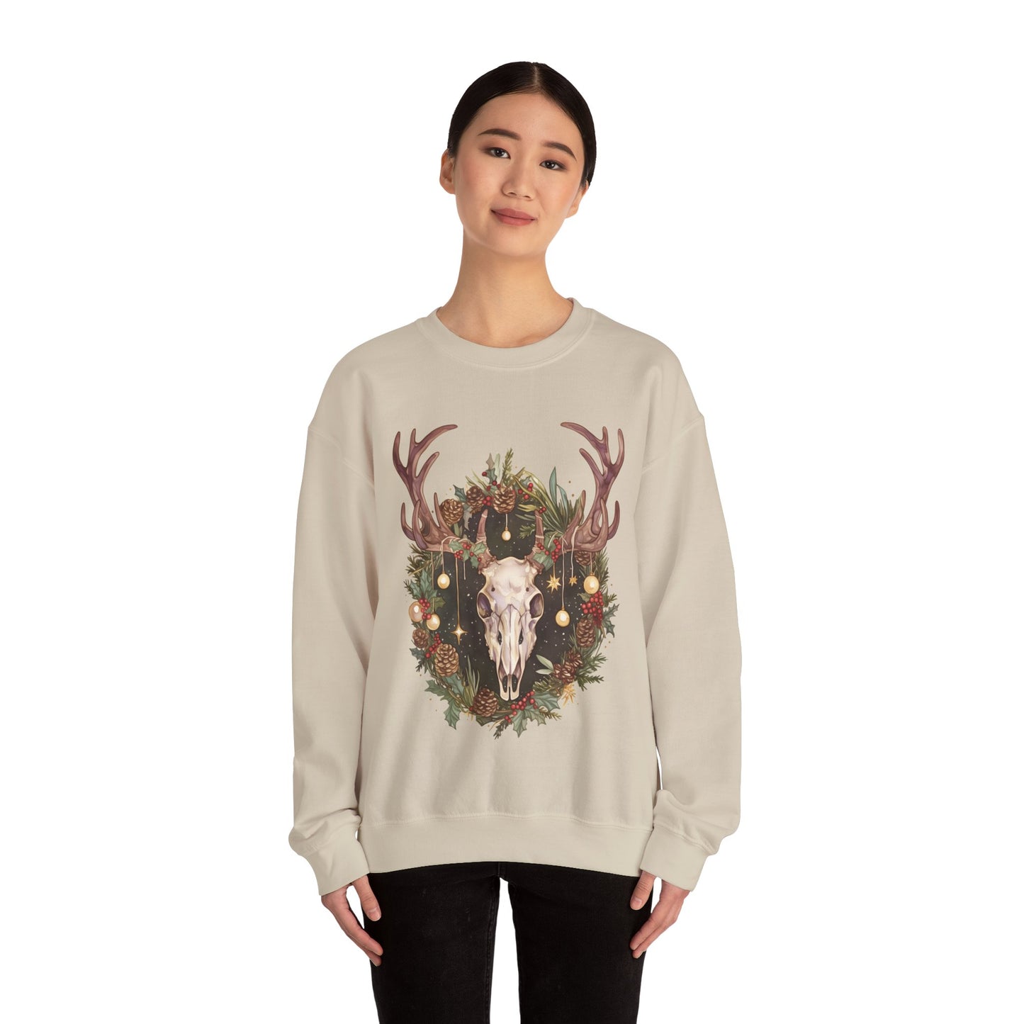 Reindeer Skull Unisex Heavy Blend™ Crewneck Sweatshirt