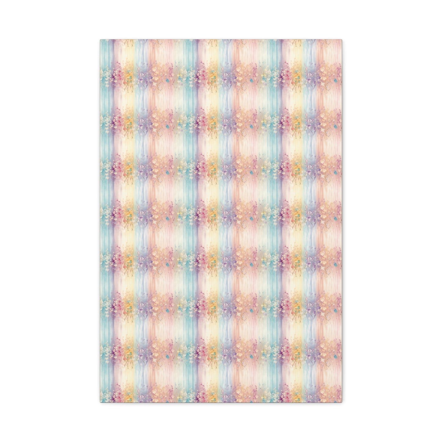 Floral Stripes Canvas Gallery Wrap