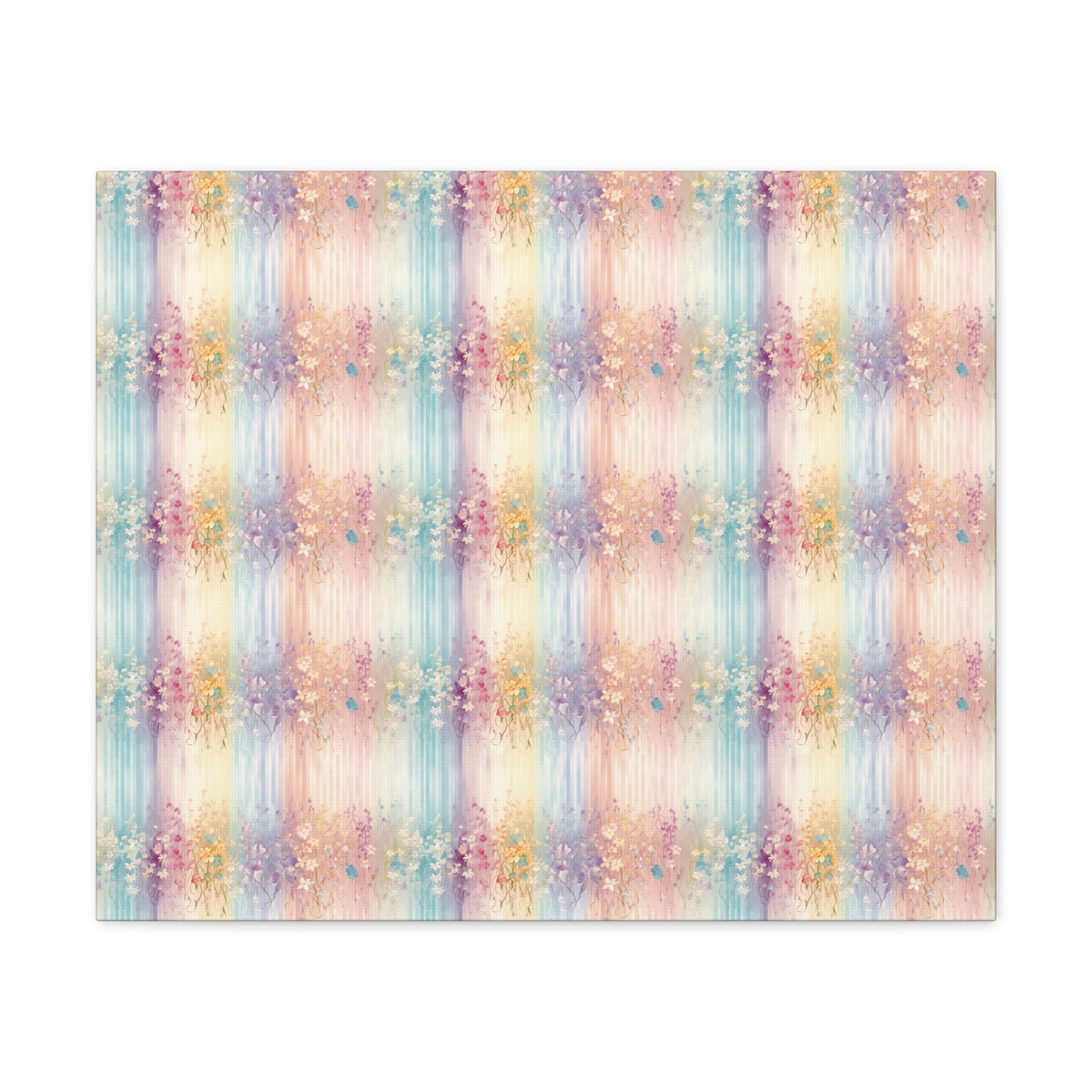Floral Stripes Canvas Gallery Wrap