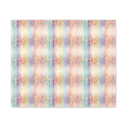 Floral Stripes Canvas Gallery Wrap