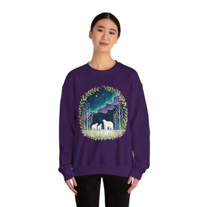 Aurora Polar Bears Unisex Heavy Blend™ Crewneck Sweatshirt