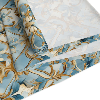 Blue and Gold Flourishes Table Runner (Cotton, Poly)