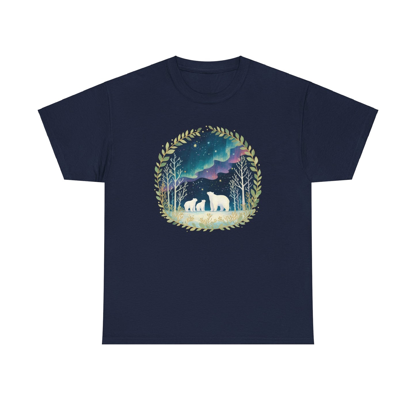 Aurora Polar Bears Unisex Heavy Cotton Tee