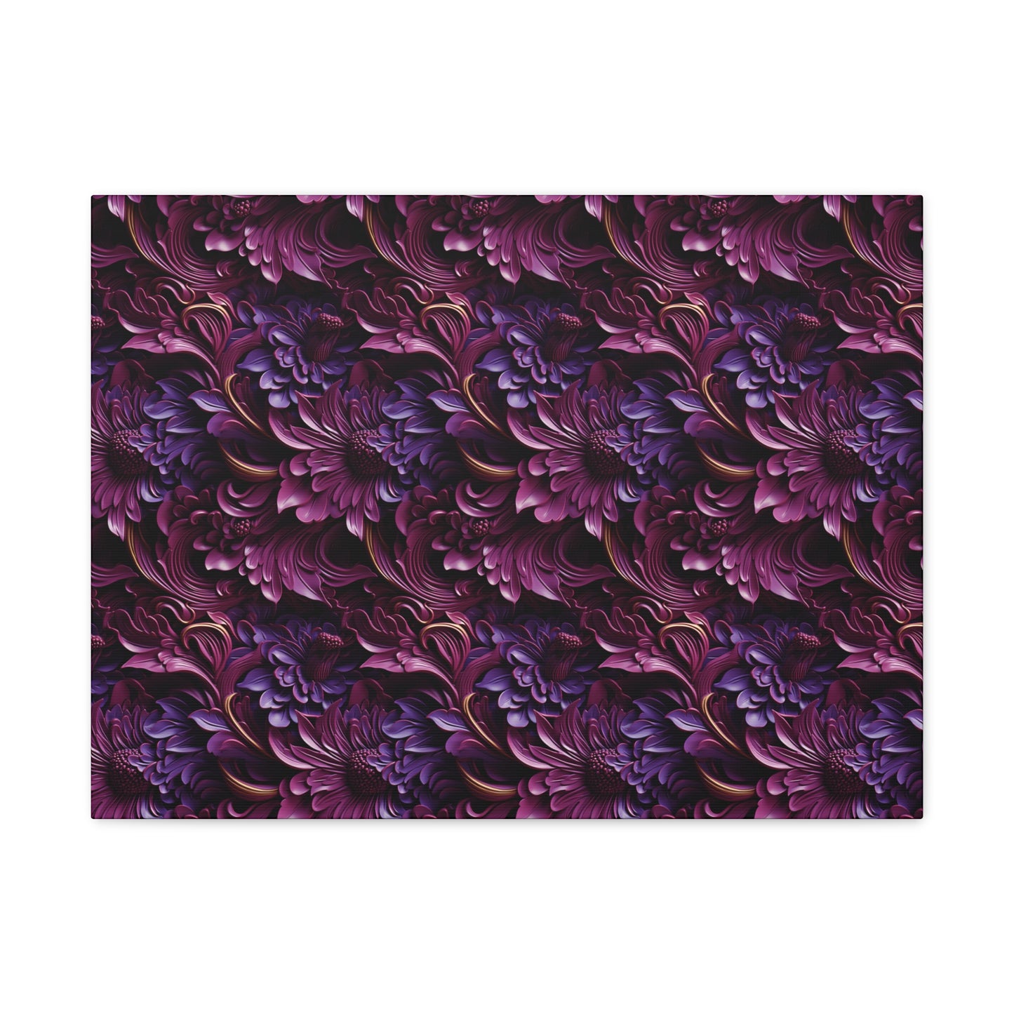 Purple Florals Canvas Gallery Wrap