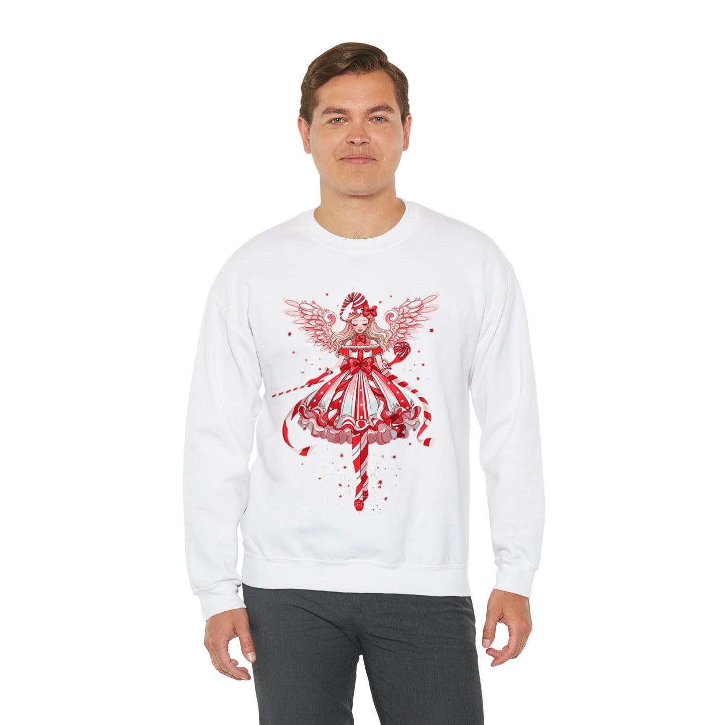 Candy Cane Angel Unisex Heavy Blend™ Crewneck Sweatshirt
