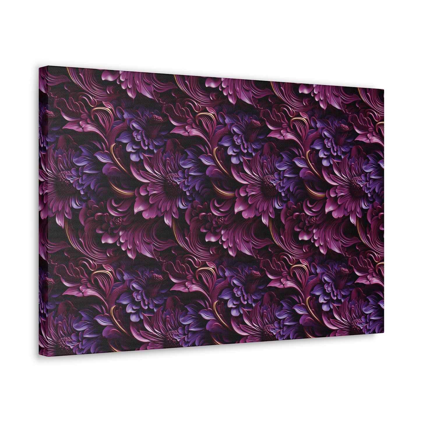Purple Florals Canvas Gallery Wrap