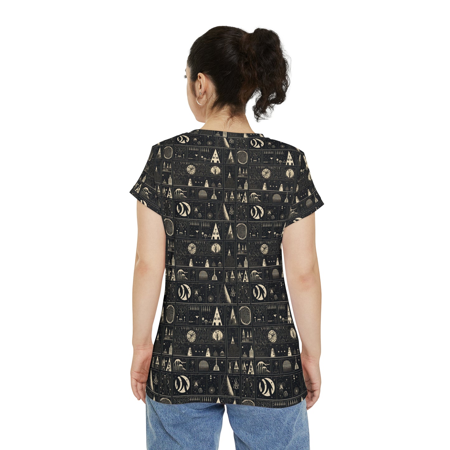 Cursed Sigils Women's Short Sleeve Shirt (AOP)