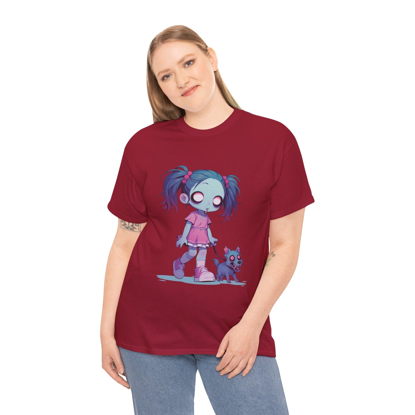 Zombie Dog Walker Unisex Heavy Cotton Tee