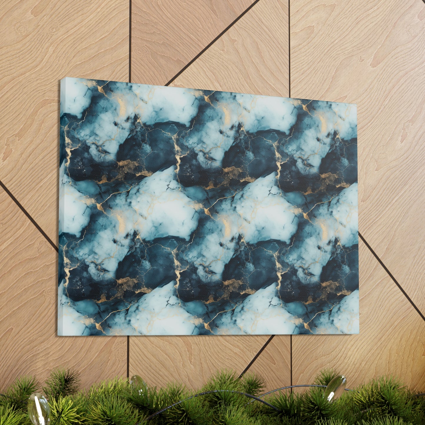 Cool Blue Marble Canvas Gallery Wrap