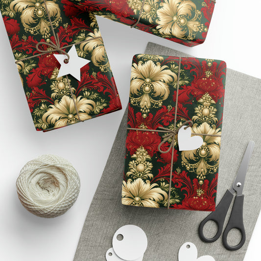 Christmas Damask Wrapping Papers