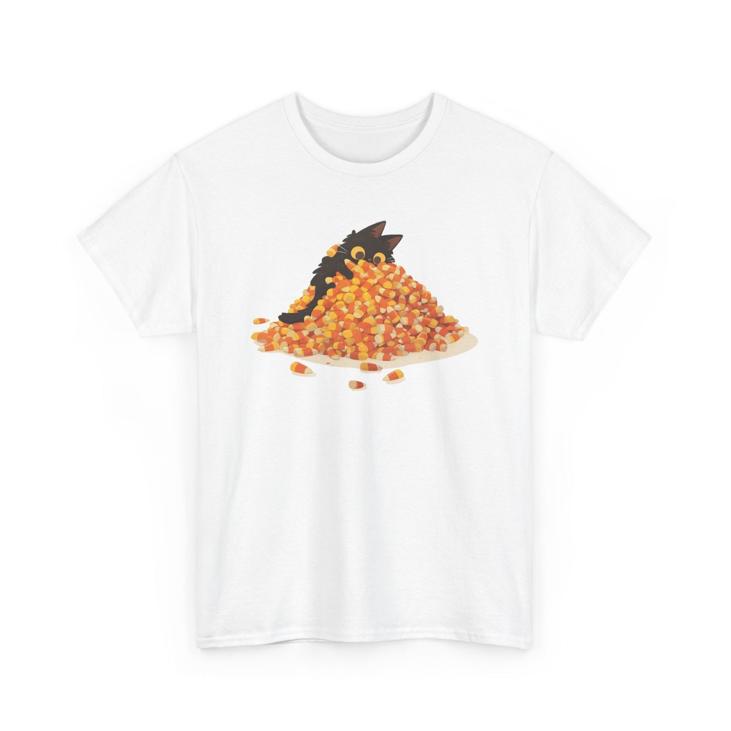 Candy Corn Cat Unisex Heavy Cotton Tee