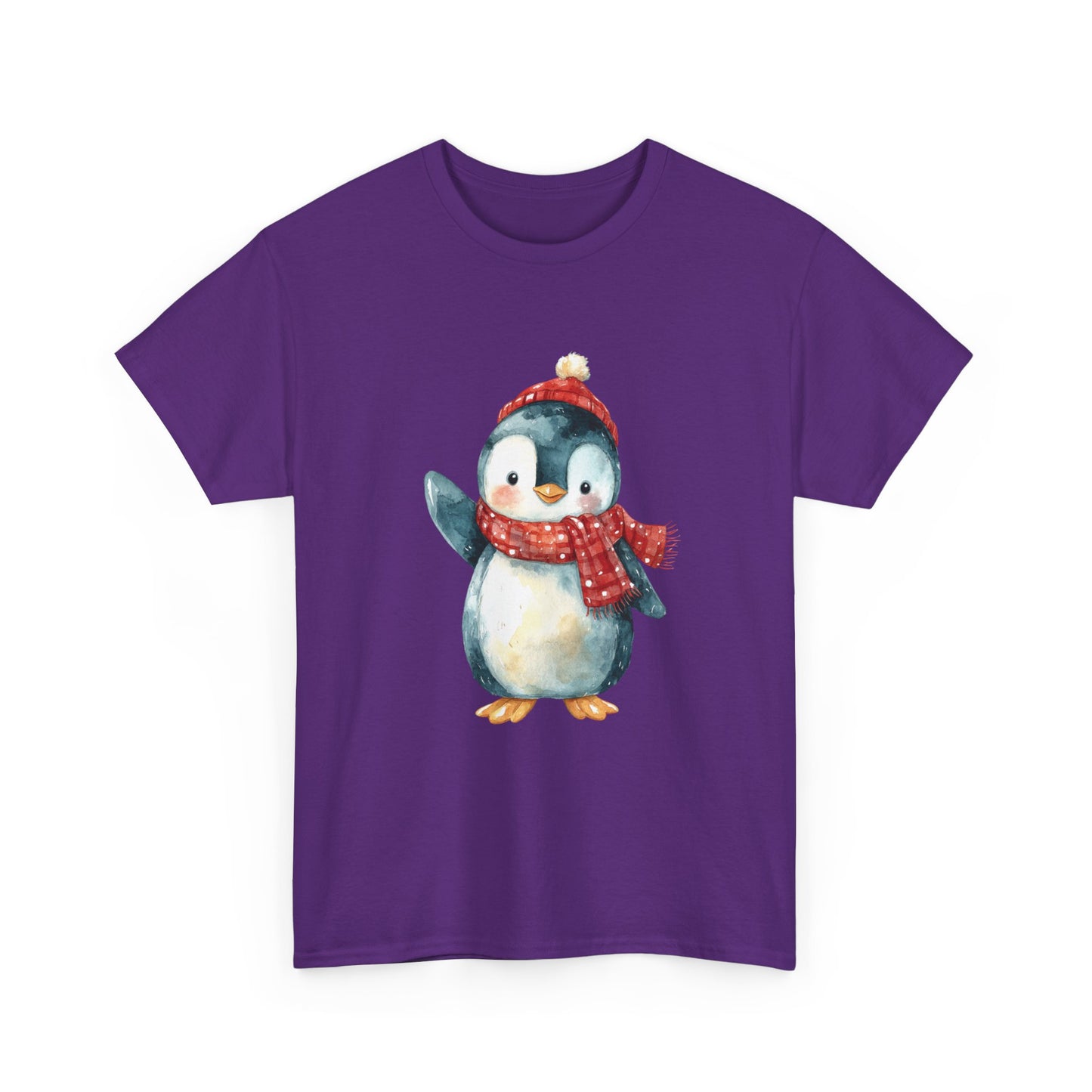 Festive Penguin Unisex Heavy Cotton Tee