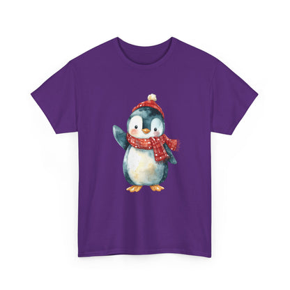 Festive Penguin Unisex Heavy Cotton Tee