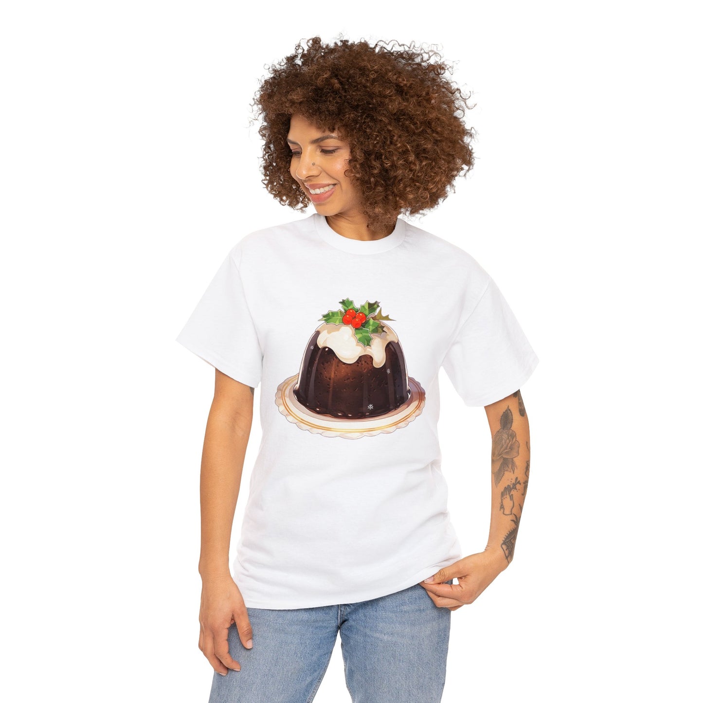 Christmas Pudding Unisex Heavy Cotton Tee