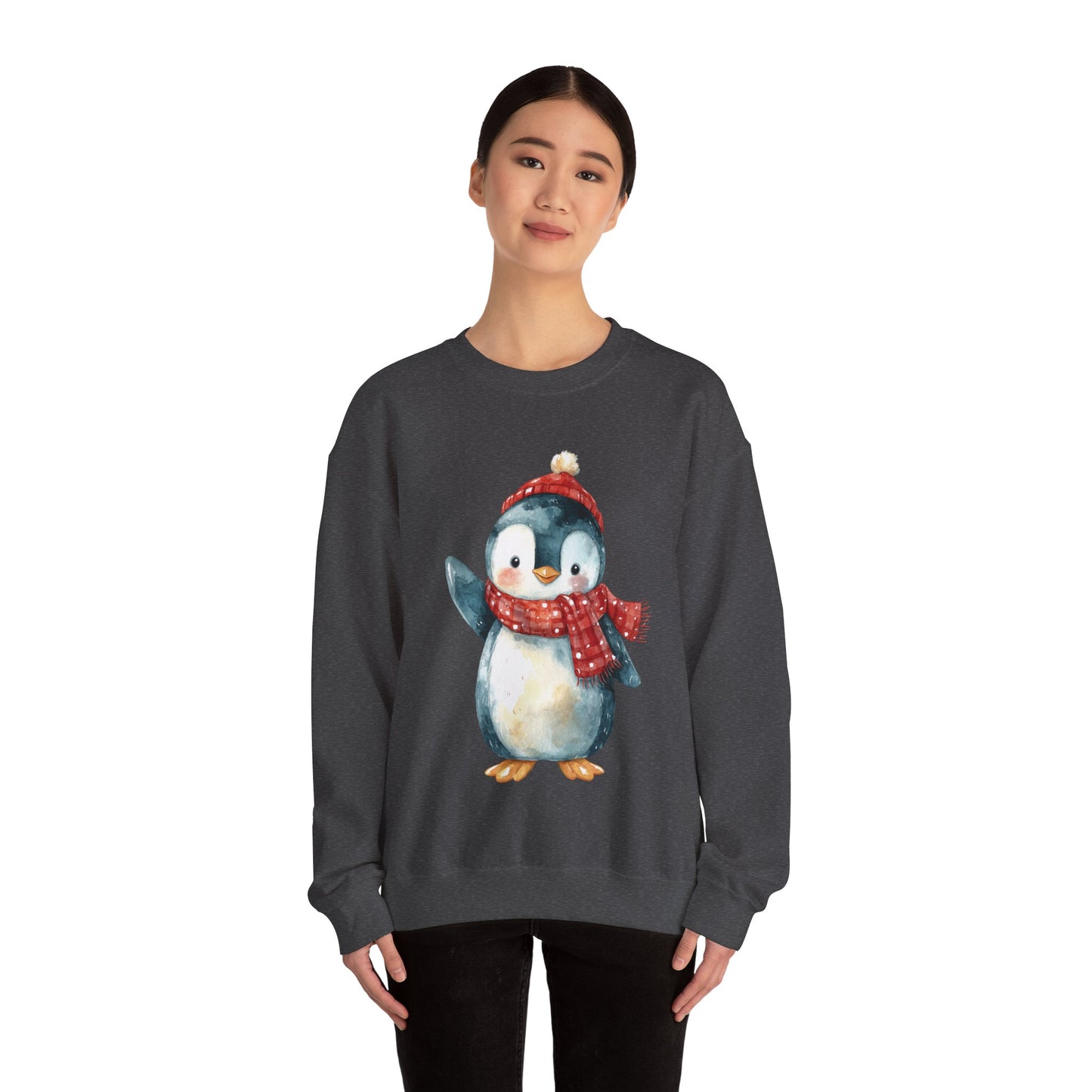 Festive Penguin Unisex Heavy Blend™ Crewneck Sweatshirt
