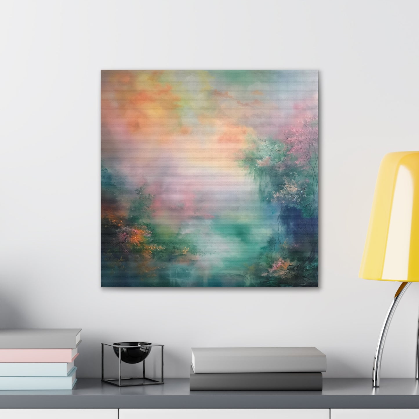 Misty Lake Canvas Gallery Wraps