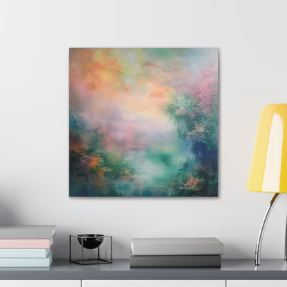 Misty Lake Canvas Gallery Wraps