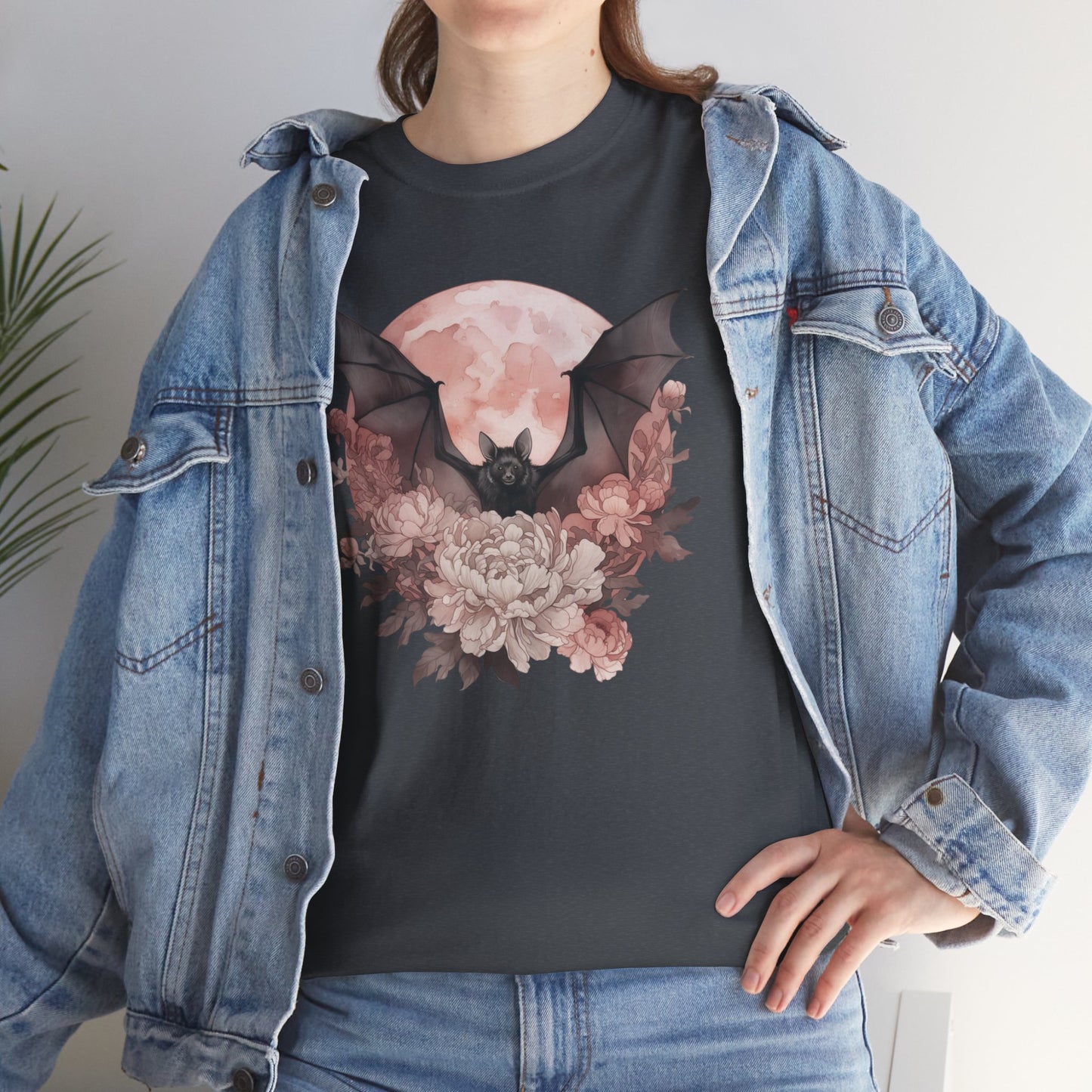 Strawberry Moon Bat Unisex Heavy Cotton Tee