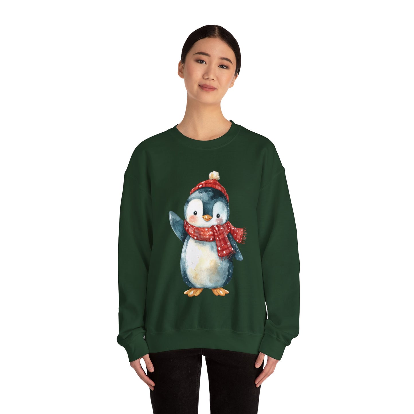 Festive Penguin Unisex Heavy Blend™ Crewneck Sweatshirt