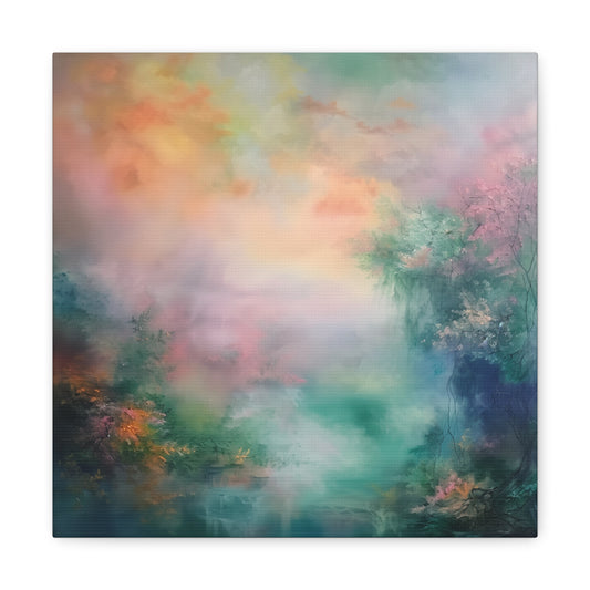 Misty Lake Canvas Gallery Wraps