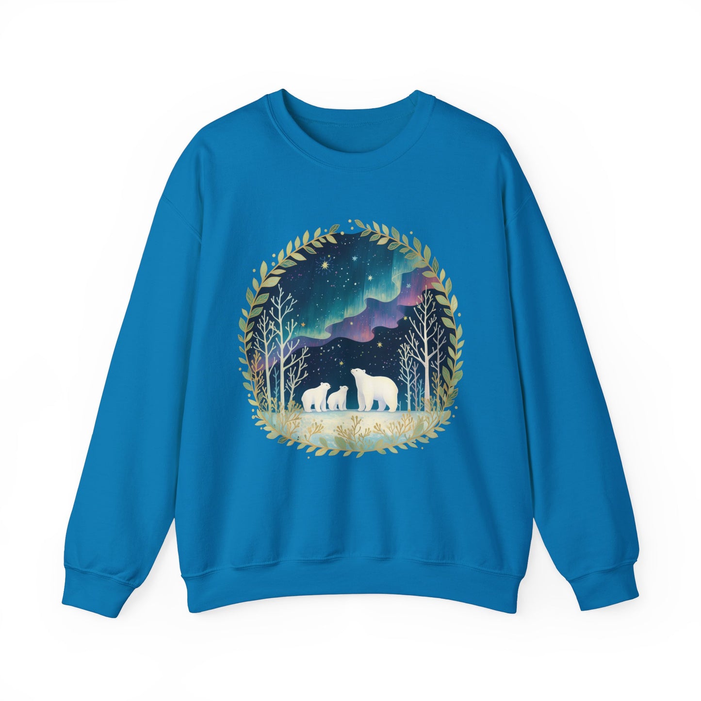 Aurora Polar Bears Unisex Heavy Blend™ Crewneck Sweatshirt