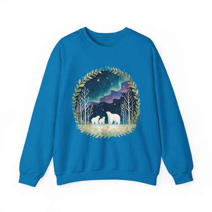 Aurora Polar Bears Unisex Heavy Blend™ Crewneck Sweatshirt