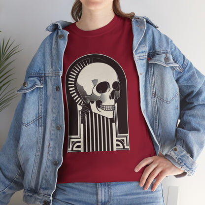 Art Deco Skull Unisex Heavy Cotton Tee