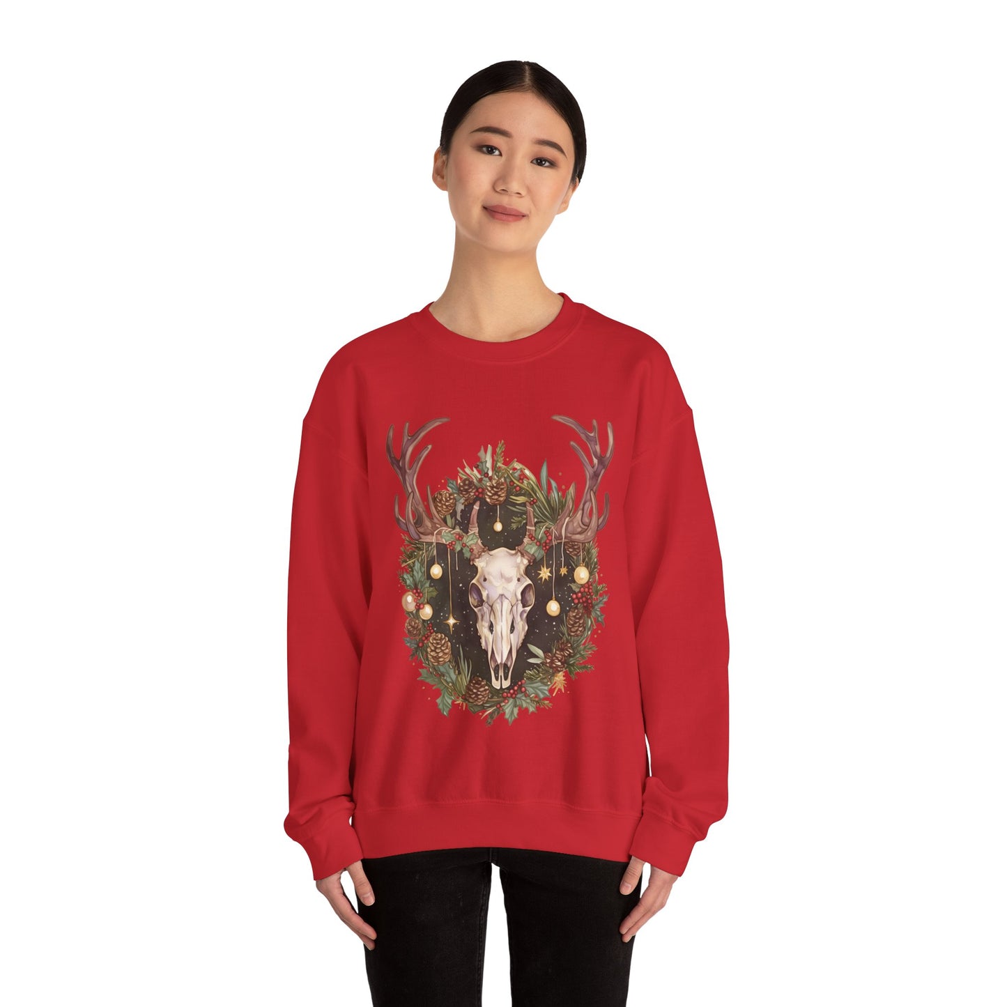 Reindeer Skull Unisex Heavy Blend™ Crewneck Sweatshirt