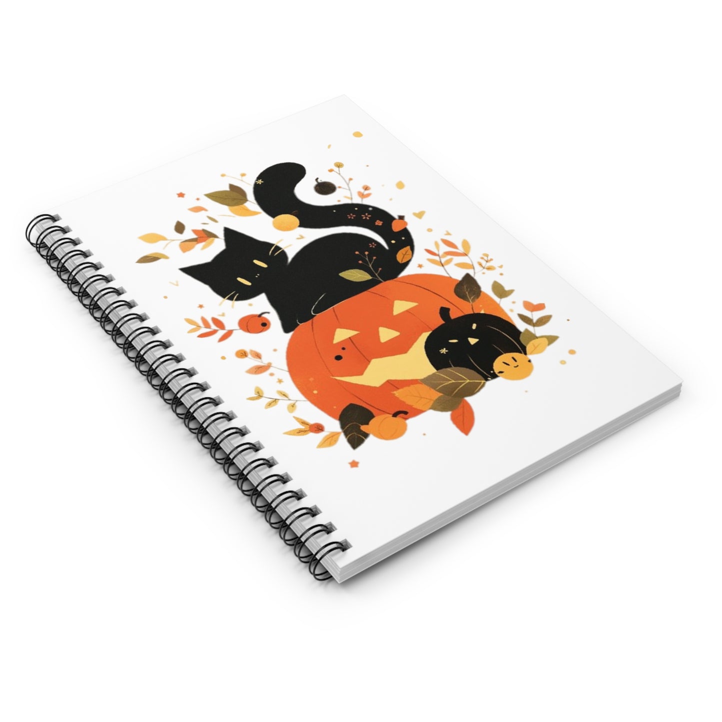 Spooky Kitty Spiral Notebook - Ruled Line
