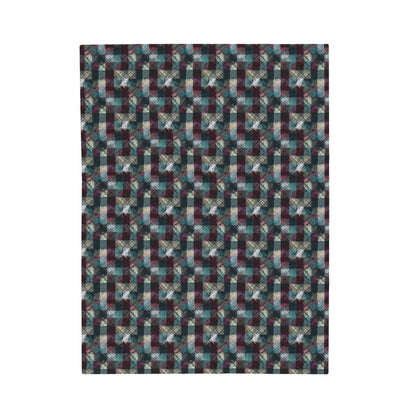 Grunge Plaid Velveteen Plush Blanket