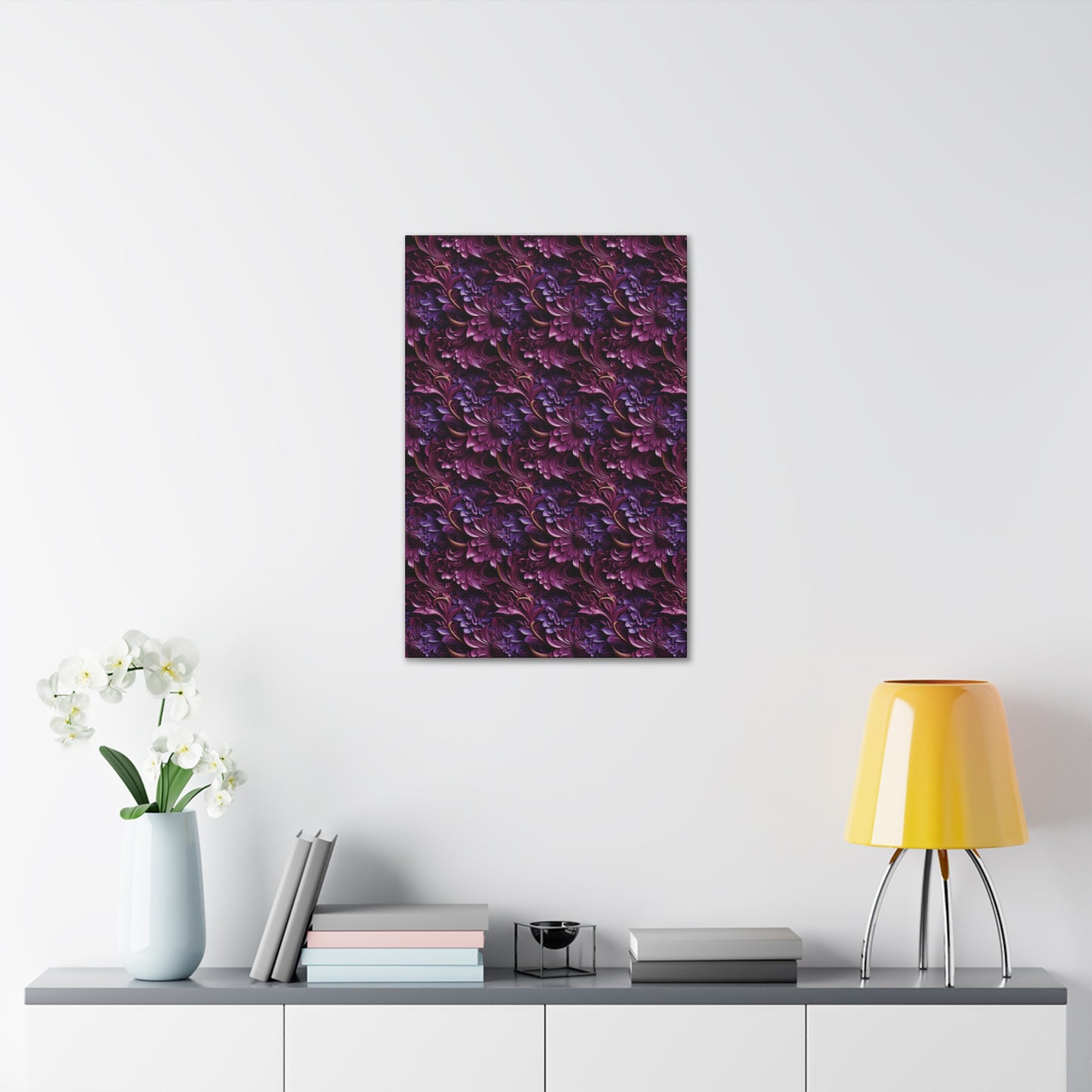 Purple Florals Canvas Gallery Wrap