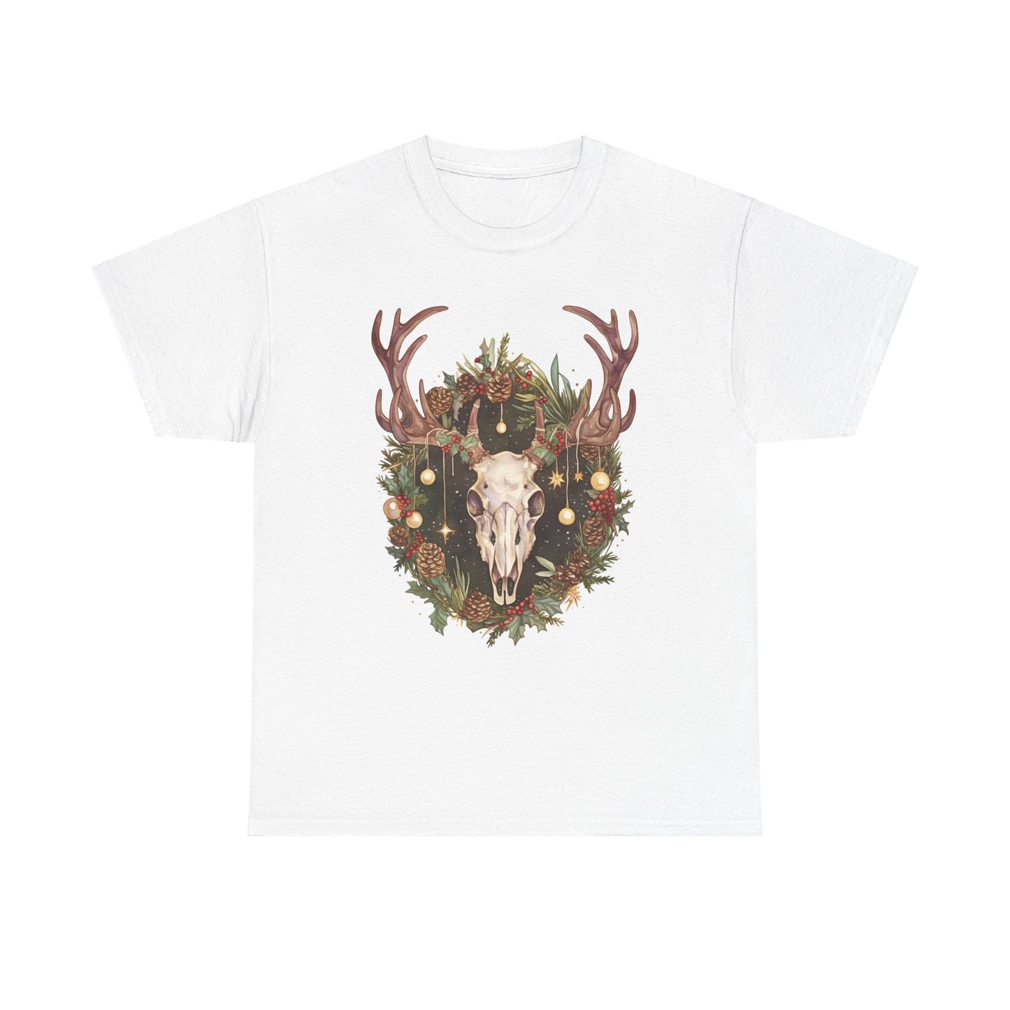Reindeer Skull Unisex Heavy Cotton Tee
