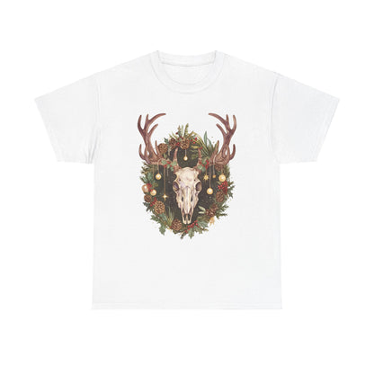 Reindeer Skull Unisex Heavy Cotton Tee