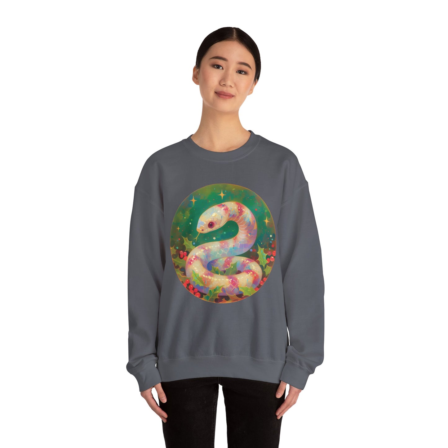 Candy Stripe Snake Unisex Heavy Blend™ Crewneck Sweatshirt