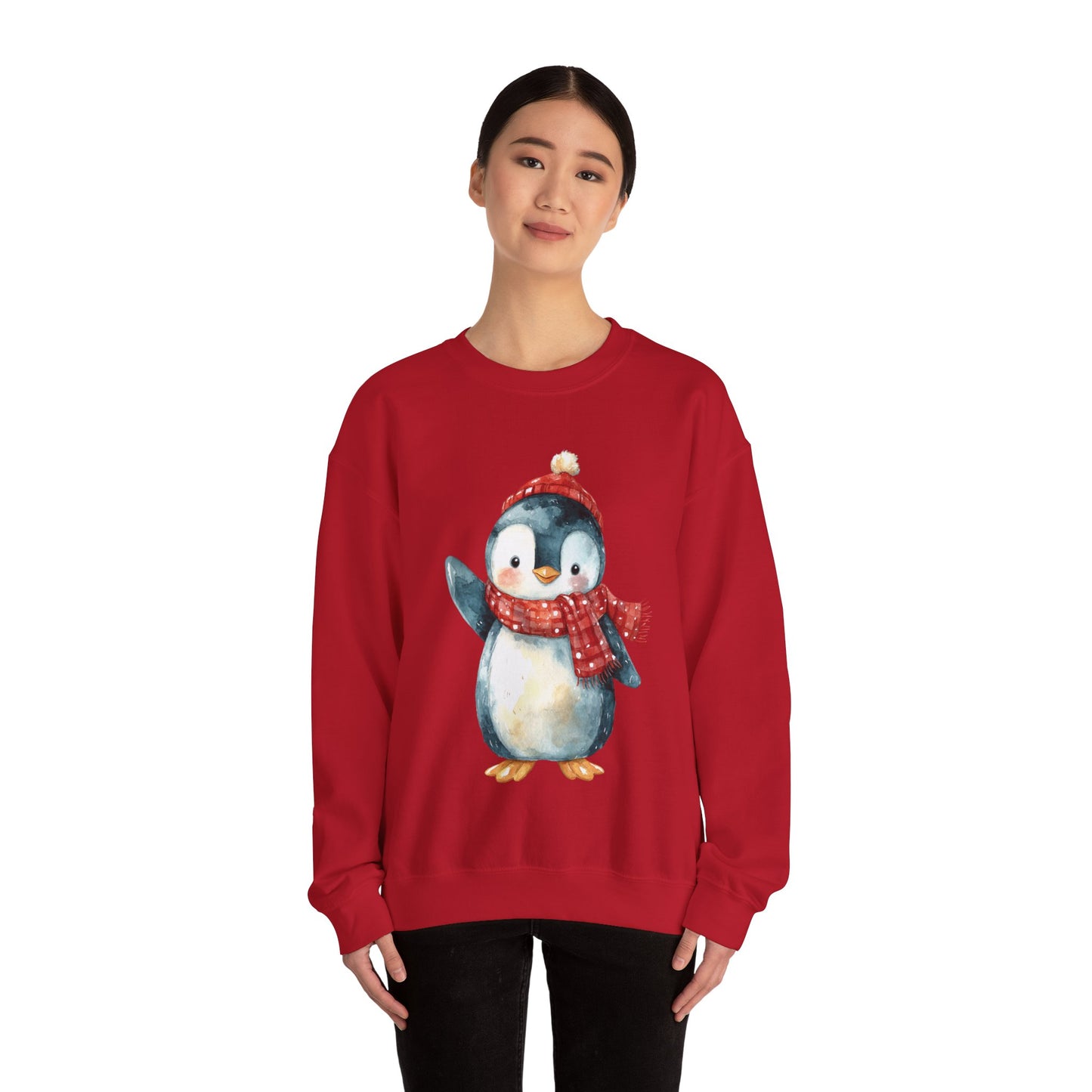 Festive Penguin Unisex Heavy Blend™ Crewneck Sweatshirt