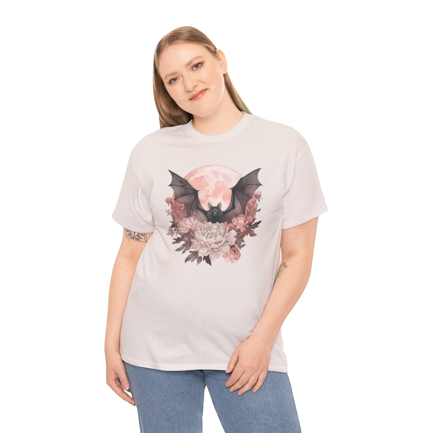 Strawberry Moon Bat Unisex Heavy Cotton Tee