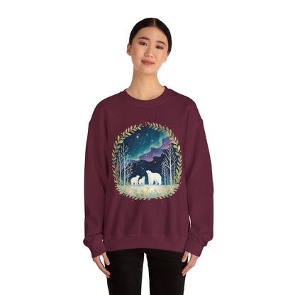 Aurora Polar Bears Unisex Heavy Blend™ Crewneck Sweatshirt