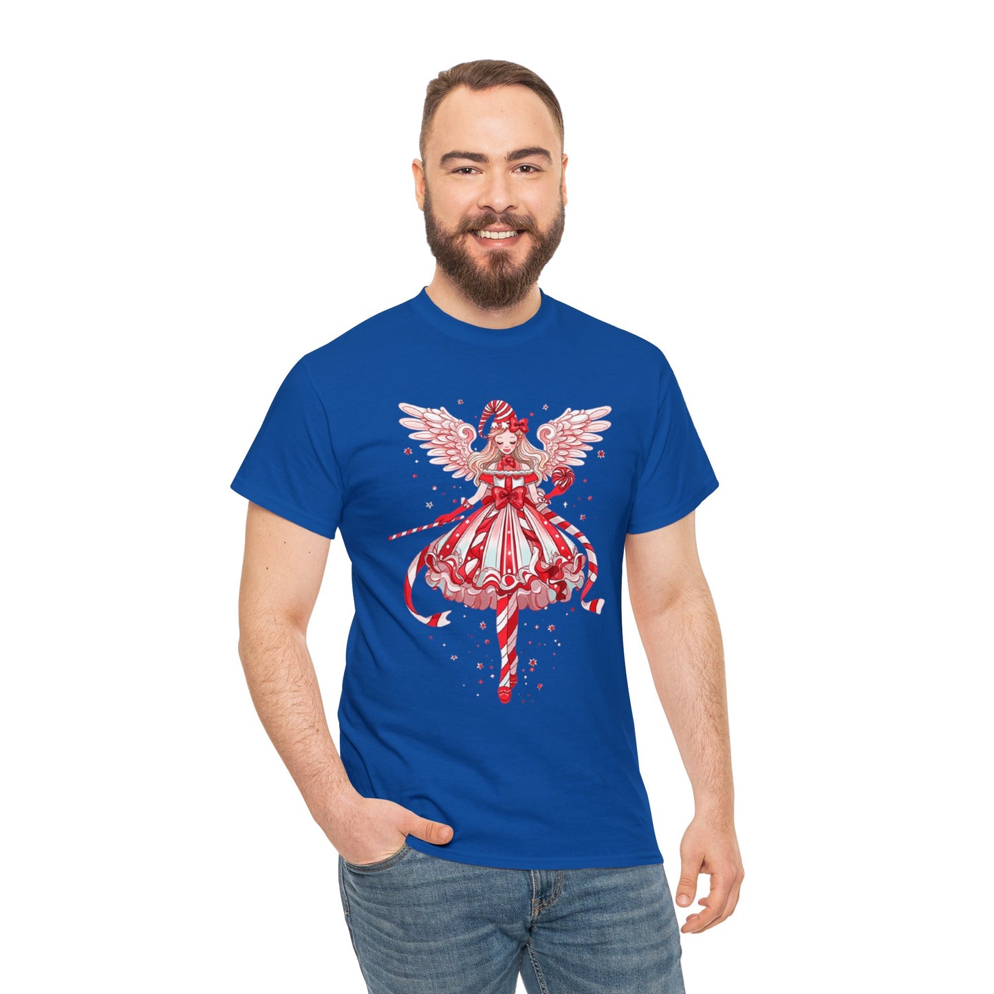 Candy Cane Angel Unisex Heavy Cotton Tee