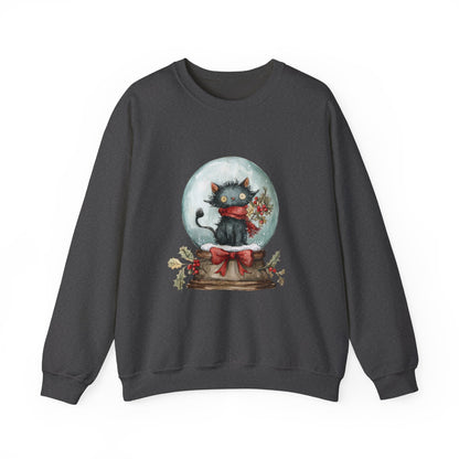Snowglobe Cat Unisex Heavy Blend™ Crewneck Sweatshirt
