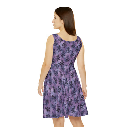 Pastel Goth Damask Women's Skater Dress (AOP)
