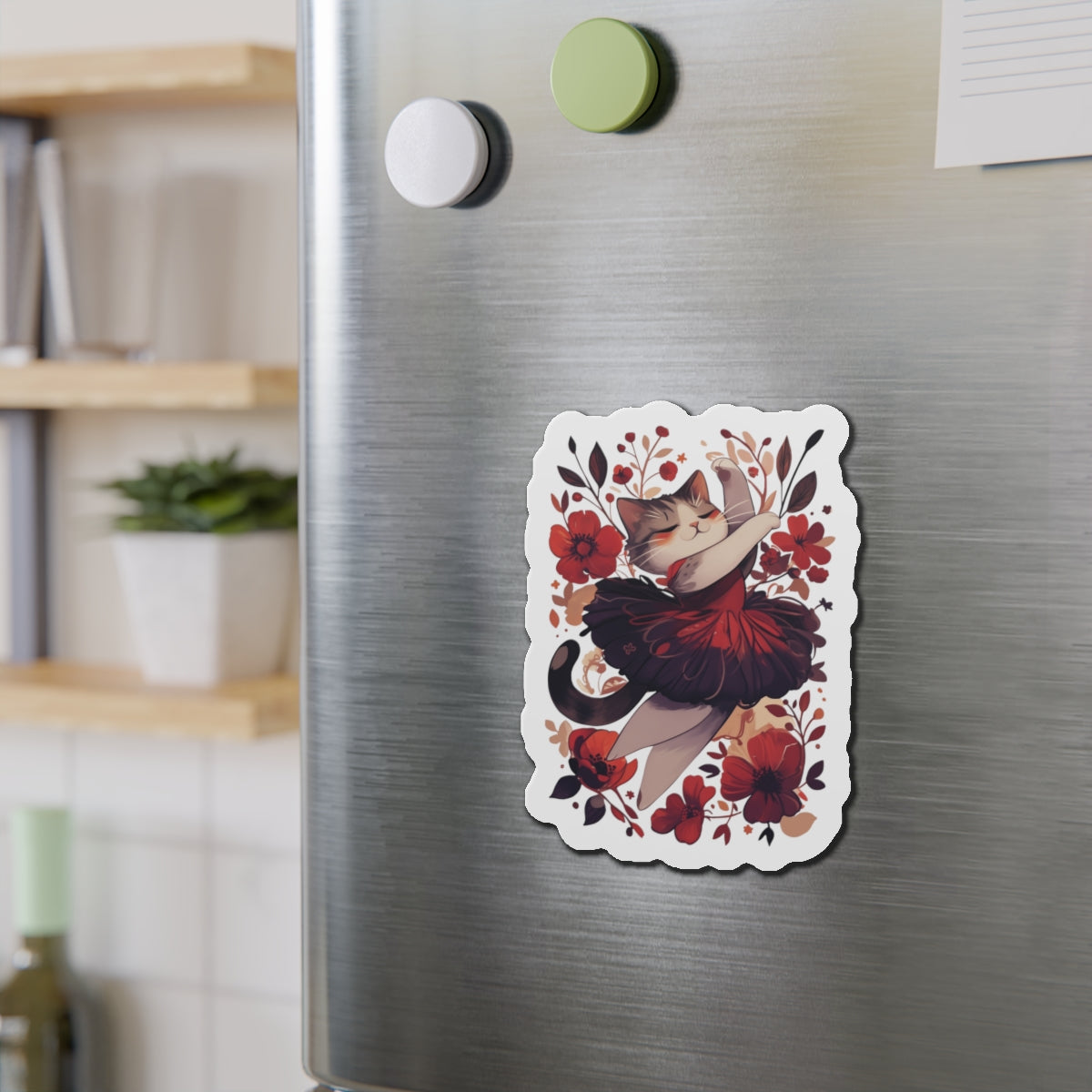 Ballet Cat Die-Cut Magnets