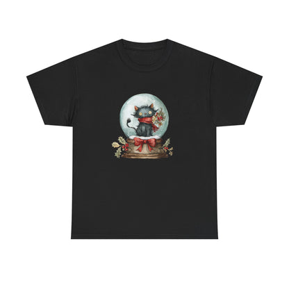 Snowglobe Cat Unisex Heavy Cotton Tee