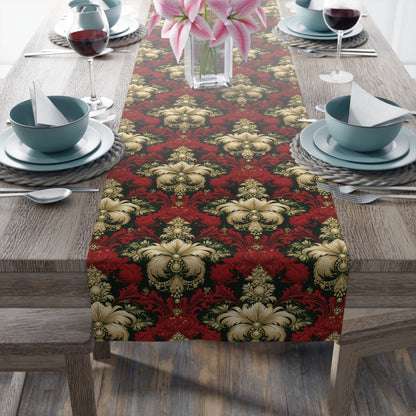 Christmas Damask Table Runner (Cotton, Poly)