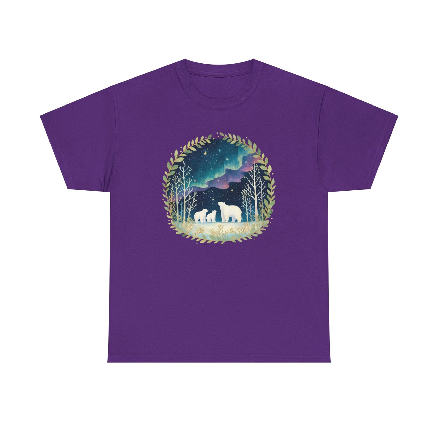 Aurora Polar Bears Unisex Heavy Cotton Tee