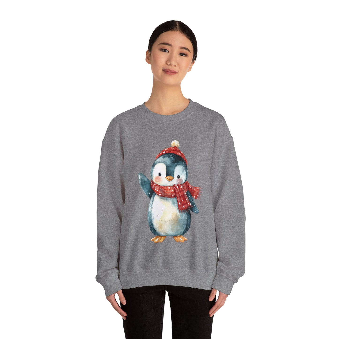 Festive Penguin Unisex Heavy Blend™ Crewneck Sweatshirt